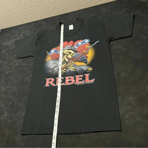 Vintage 3D Emblem Grim Reaper Biker T Shirt - Picture 6 of 10